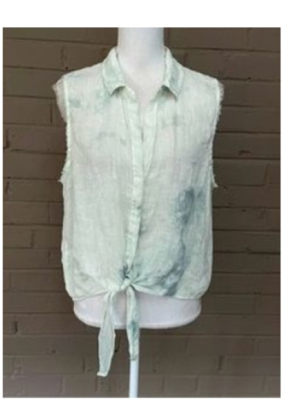 Bella Dahl Light Sage Tie-Front Sleeveless Camisole